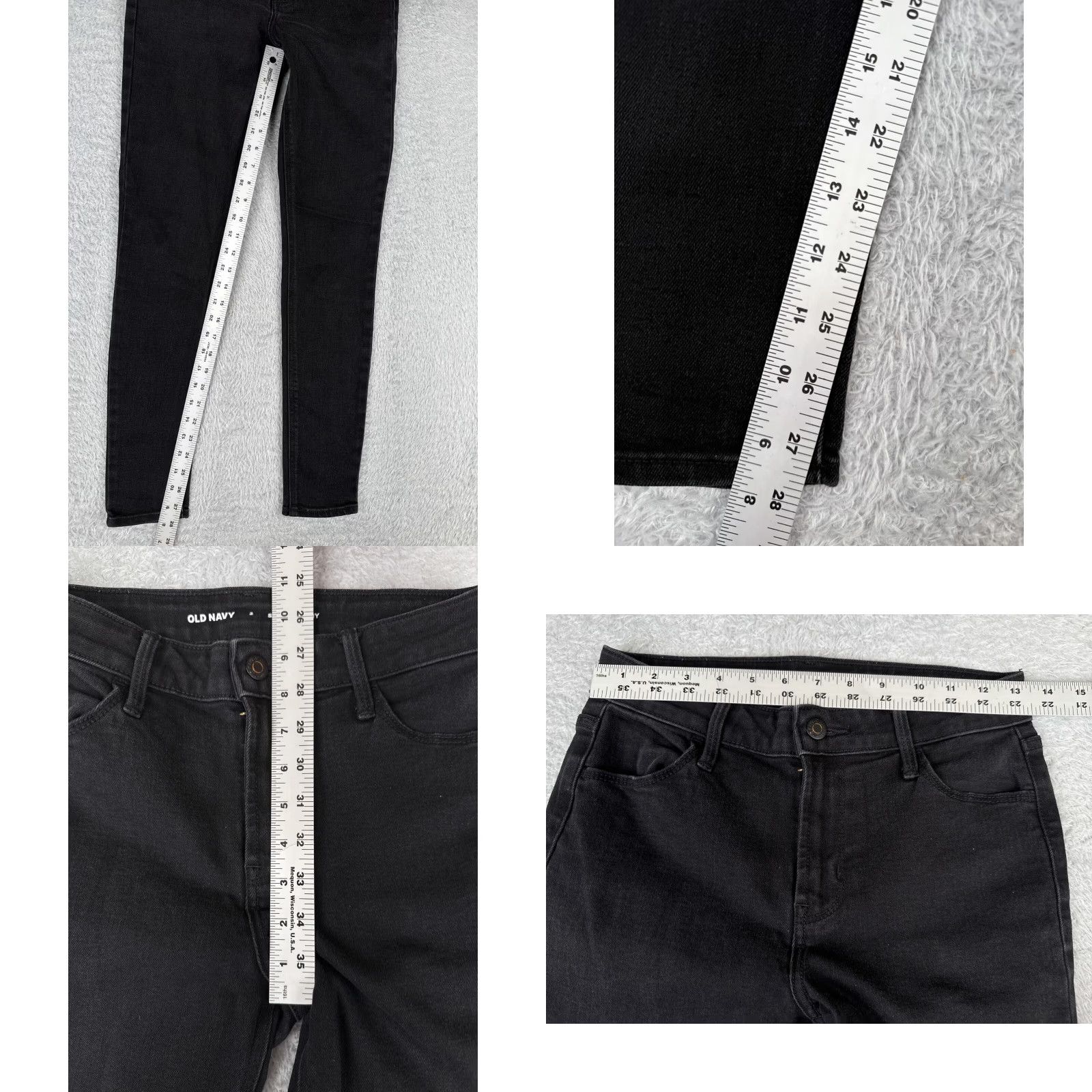Old Navy Old Navy Jeans Womens 2 Black Denim Skinny Mid Rise 26x28 Cotton 26 Inseam 28 Inseam 28 - 90s Retro American Brand Old Navy Womens Jeans Size 26" / US 2 / IT 38 - 8 Thumbnail