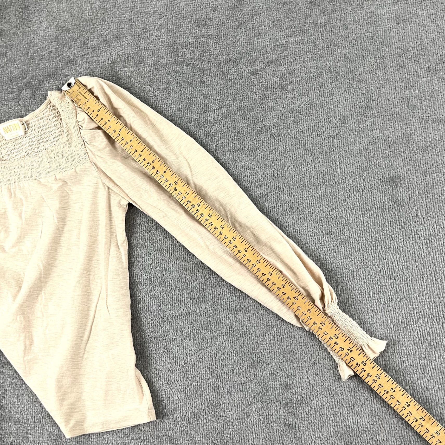Nation LTD NATION LTD Top Womens Small Brown Abigail Festival Tee Puff Shoulder Long Sleeve Shirt Ladies Small Brown Puff Sleeve Casual Tee Size S / US 4 / IT 40 - 5 Thumbnail