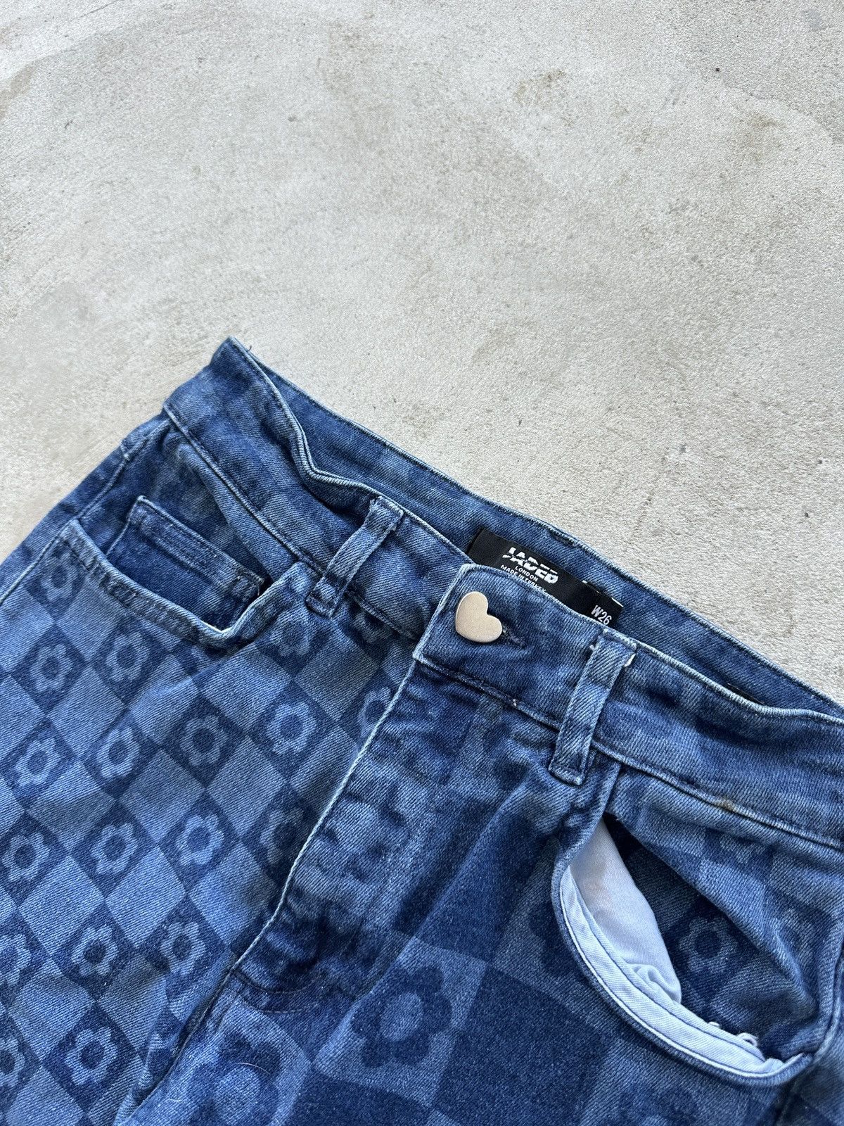 Jaded London Jaded London Y2K Skinny Flare Printed Denim Jeans Size W26 Size 26" / US 2 / IT 38 - 7 Thumbnail