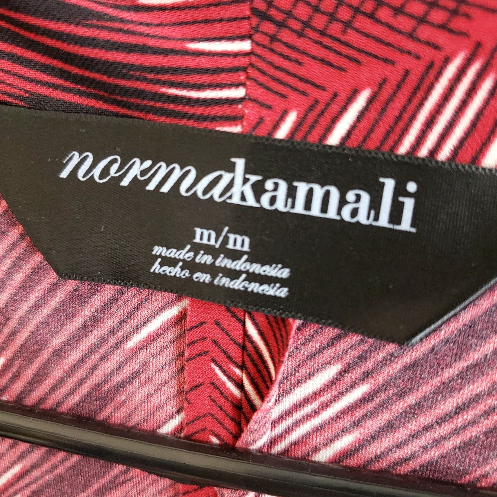 Norma Kamali Norma Kamali Womens Wrap Dress Sz M Red Black Long Sleeve V-Neck Pullover Knee Length Vintage No Size M / US 6-8 / IT 42-44 - 6 Thumbnail