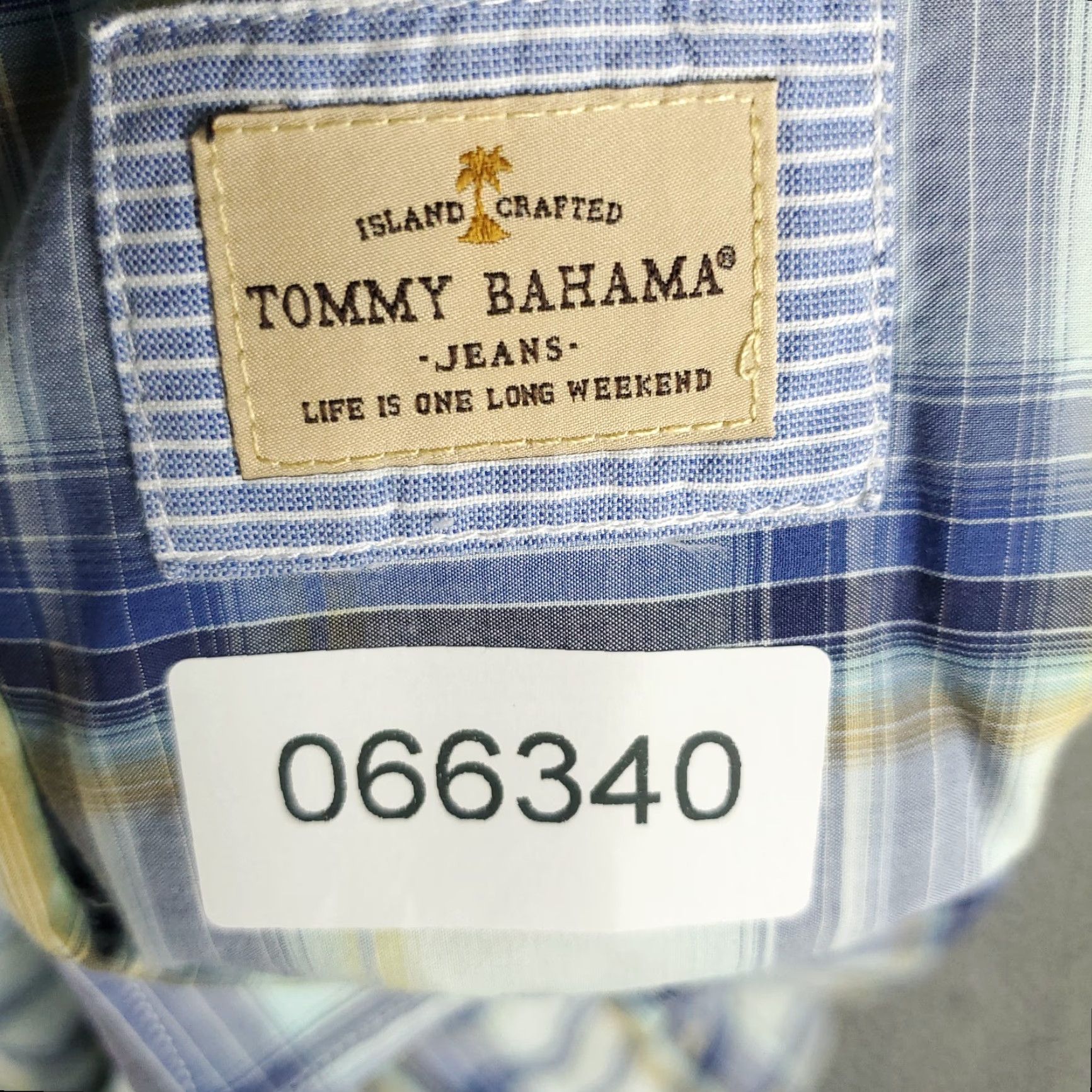 Tommy Bahama Tommy Bahama Shirt Mens Large Blue Plaid Cotton Button-Up Long Sleeve Size US L / EU 52-54 / 3 - 8 Thumbnail