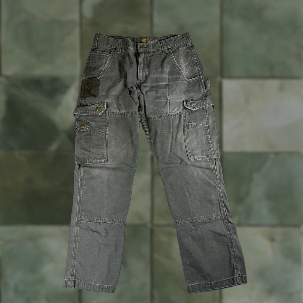 Carhartt Carhartt B342 Relaxed Fit Double Knee Pants Green Men's 32X30 Distressed Cargo Workwear Pants Size US 32 / EU 48 - 1 Thumbnail