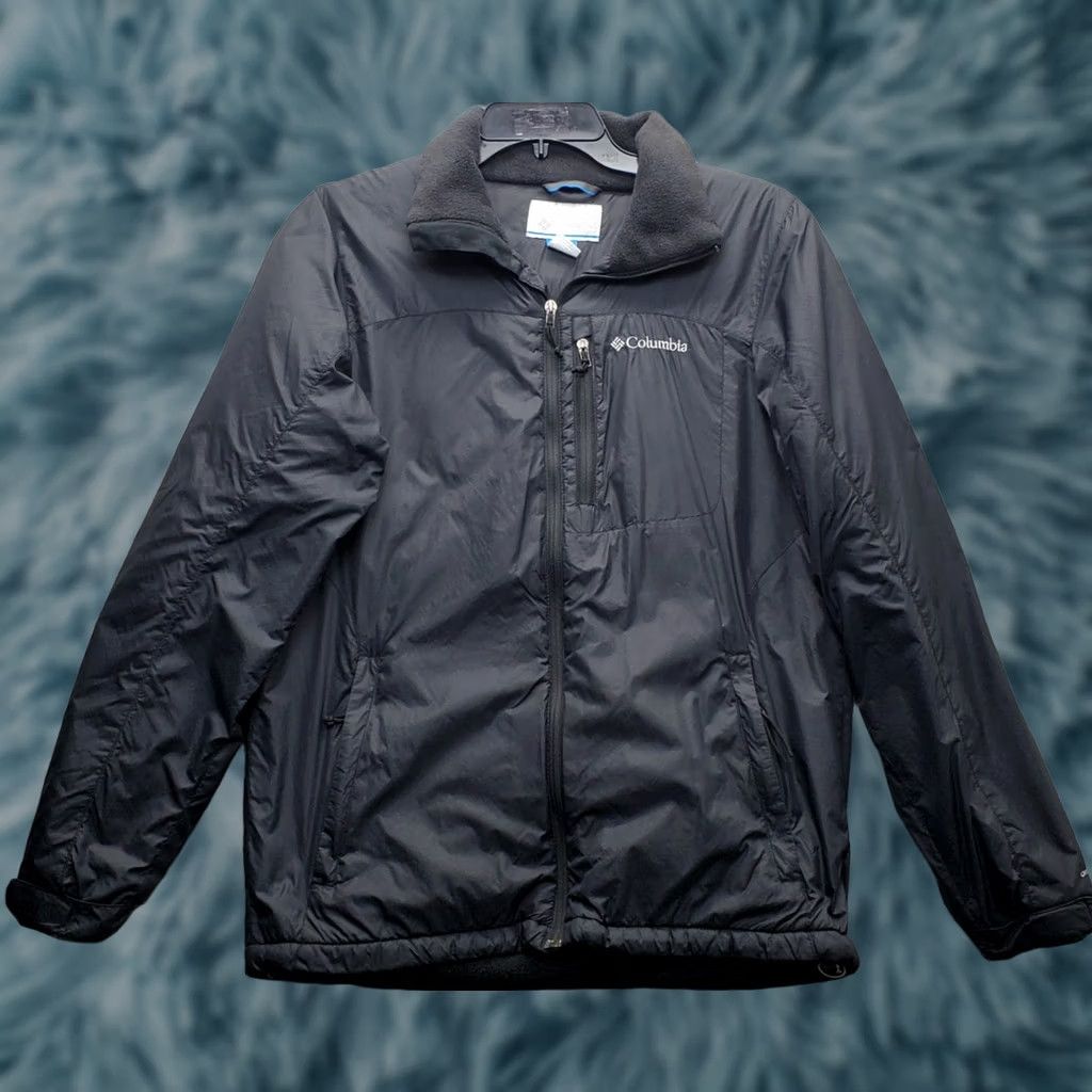 Vintage Columbia Windbreaker Jacket Mens Small Black Fleece Lined Adjustable Drawcord Hem Zip Full Zip Size US S / EU 44-46 / 1 - 1 Thumbnail