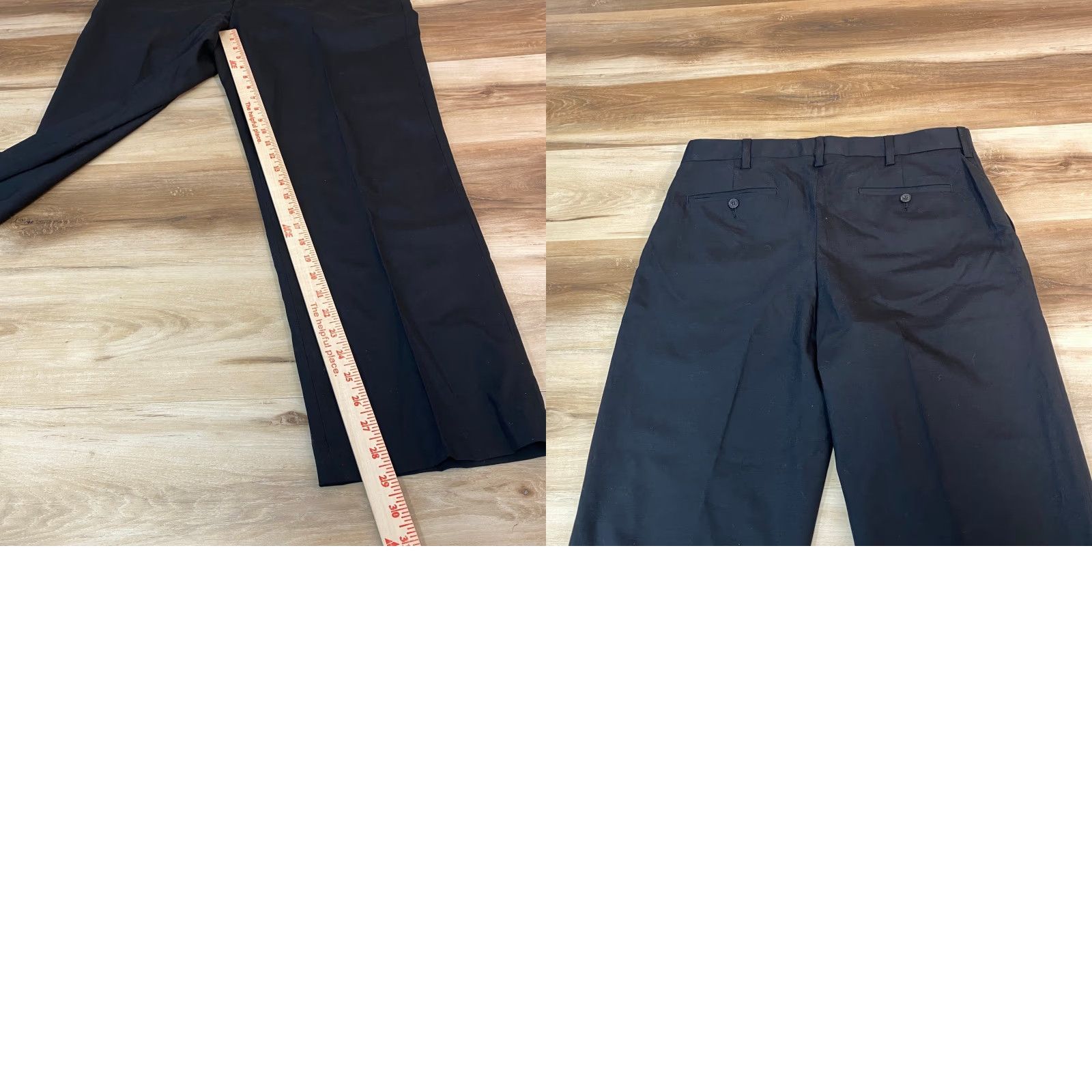 Lands' End Lands' End Mens Dress Pants Black Wool Blend Flat Front 34x29 Classic Straight Leg Formal Trousers Size 34R - 8 Thumbnail