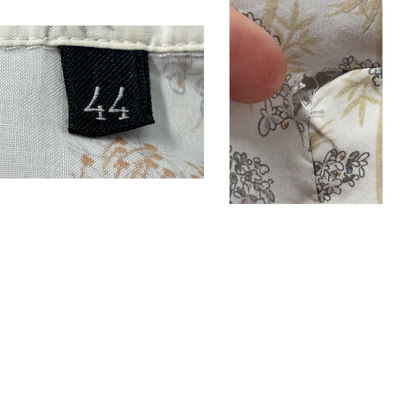 Brian Dales VINTAGE Brian Dales Women's Short Sleeve Shirt Dress White Cotton Casual Floral Size M / US 6-8 / IT 42-44 - 8 Thumbnail