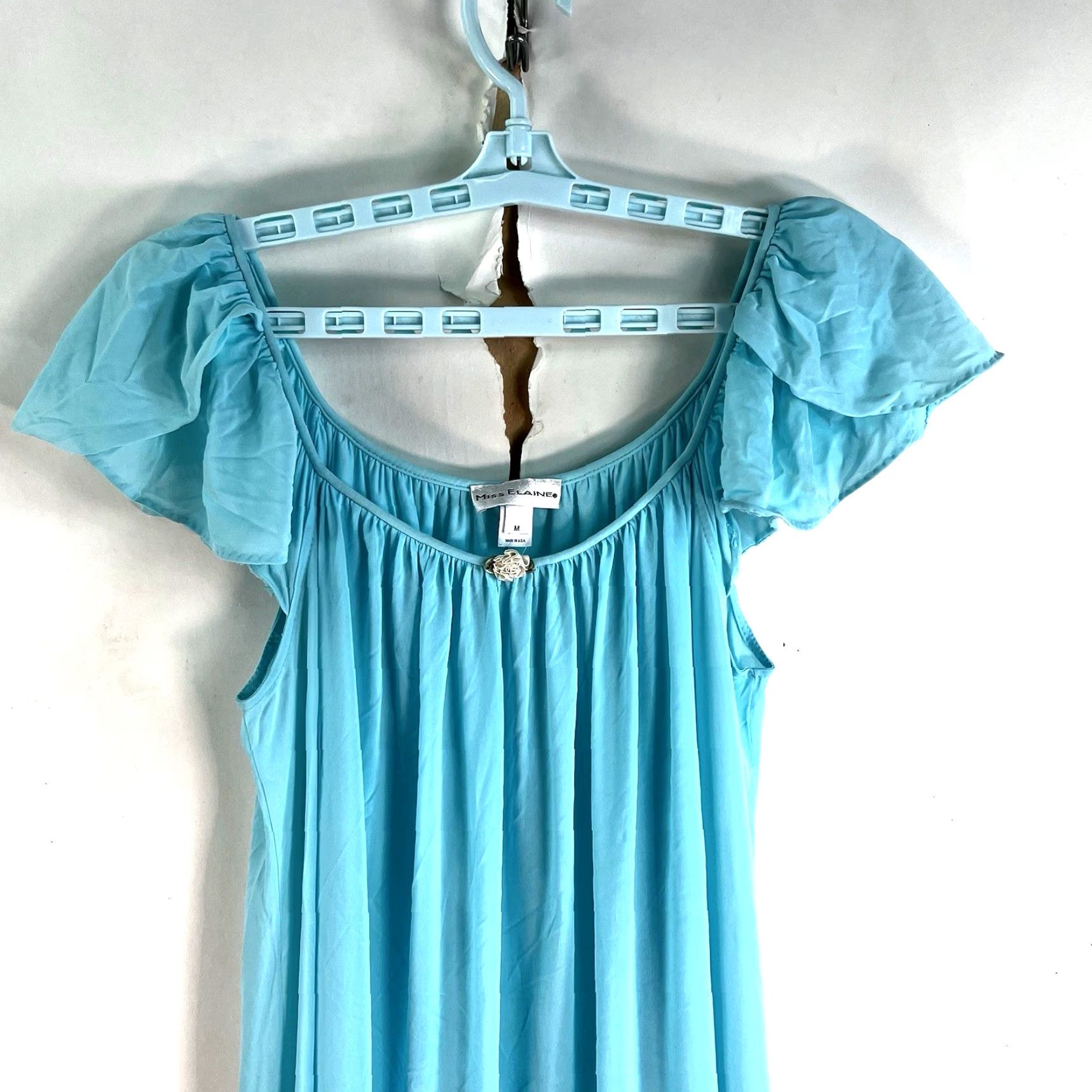 Vintage VINTAGE Miss Elaine Nightgown Maxi Eveningwear 1970s Size M Blue Full Sweep US Made Size ONE SIZE - 2 Thumbnail