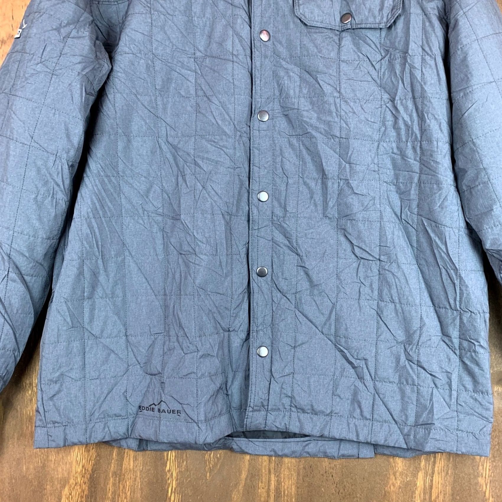 Eddie Bauer Eddie Bauer Shirt Mens L Gray Quilted Jac Mid Weight Insulated Snap Reds Size US L / EU 52-54 / 3 - 4 Thumbnail