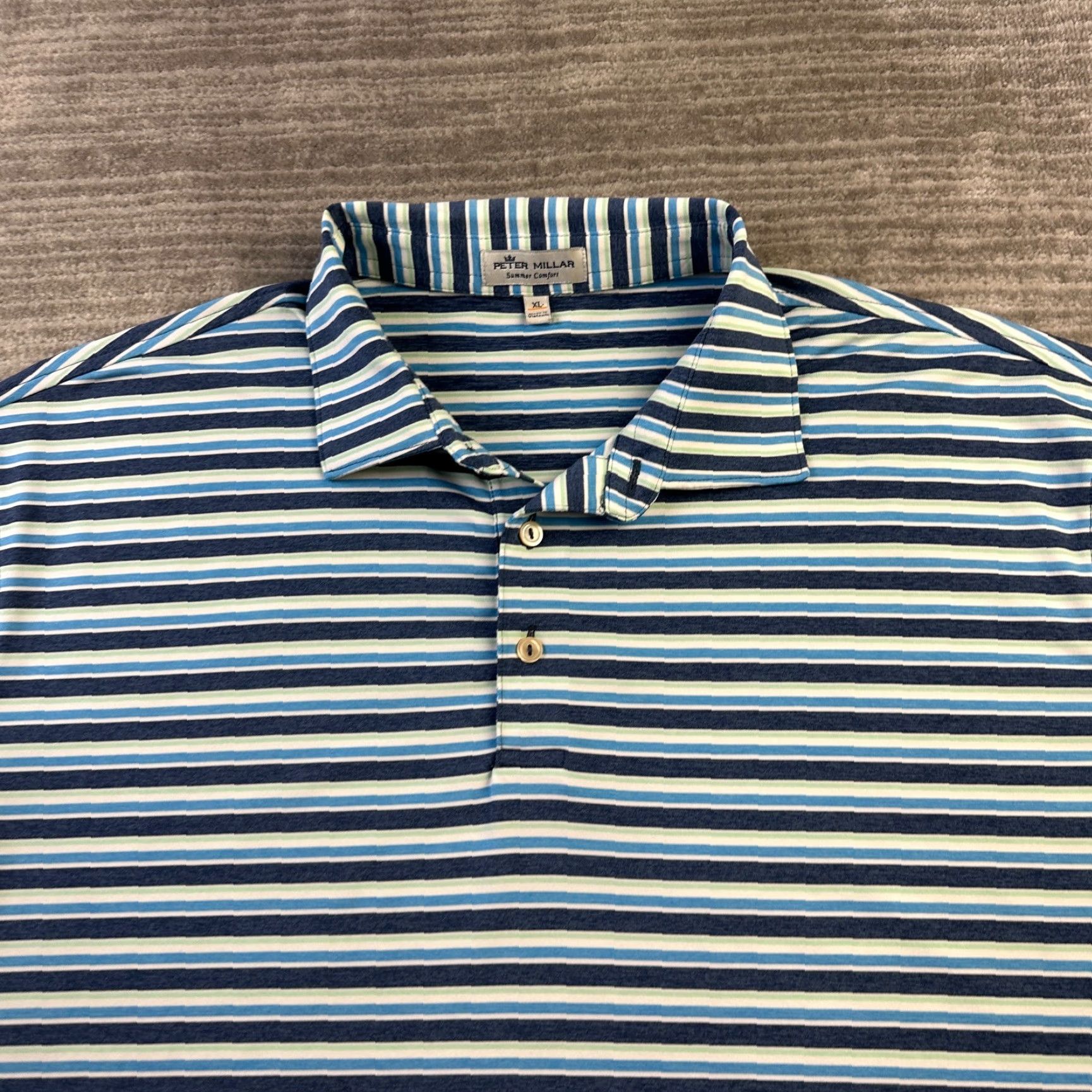 Peter Millar Peter Millar Shirt Mens XL Blue Striped Golf Summer Comfort Size US XL / EU 56 / 4 - 3 Thumbnail