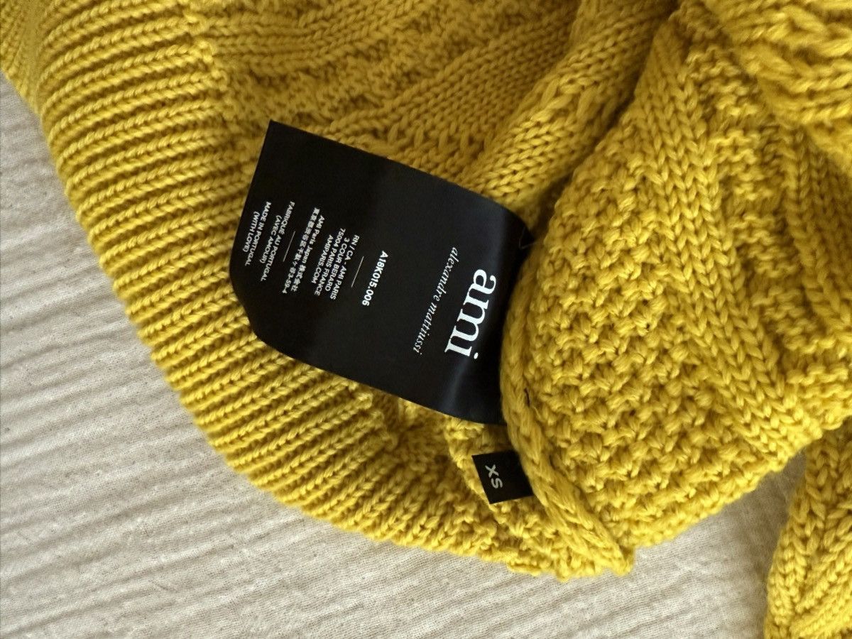 AMI Cable Knit Crewneck Oversize Sweater Yellow Size US S / EU 44-46 / 1 - 6 Thumbnail