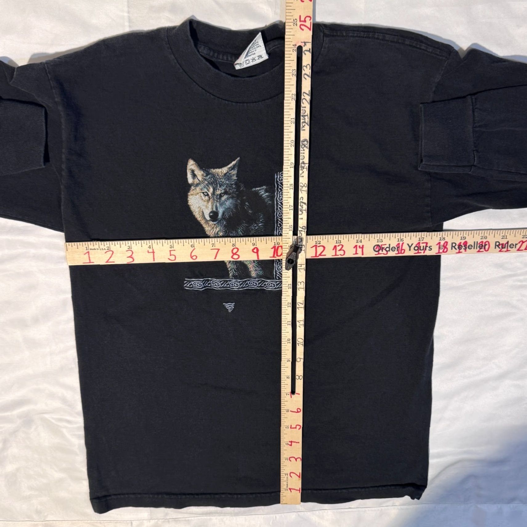 Vintage VINTAGE Harlequin Tribal Wolf Tee Shirt Long Sleeve Black Crew Neck XS? Size US S / EU 44-46 / 1 - 4 Thumbnail