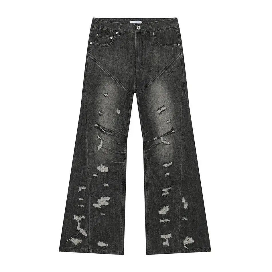 Japanese Brand Retro loose ripped casual micro flared jeans Size US 32 / EU 48 - 5 Thumbnail