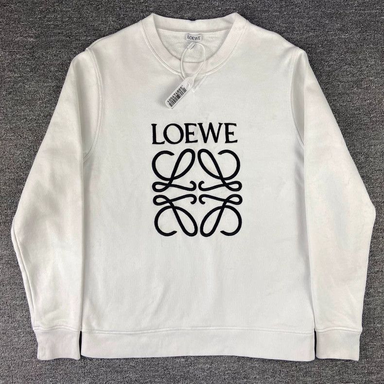 Loewe LOEWE White embroidered hoodie Size S / US 4 / IT 40 - 1 Thumbnail
