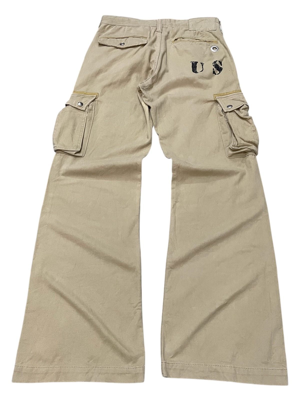Hysteric Glamour × PPFM × Tete Homme Varosh Japan Multi Pocket Stencil Flare Cargo Pants Size US 30 / EU 46 - 2 Thumbnail