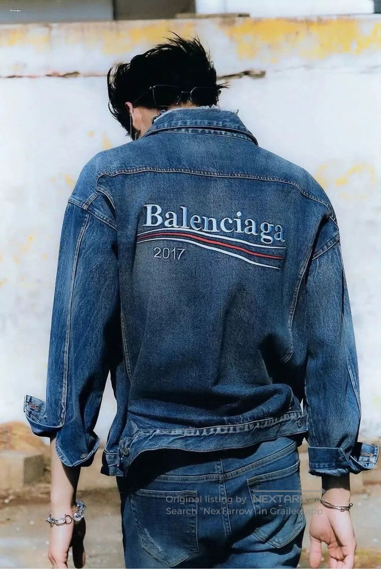 Balenciaga balenciaga distressed blue denim jacket. Size US L / EU 52-54 / 3 - 8 Thumbnail