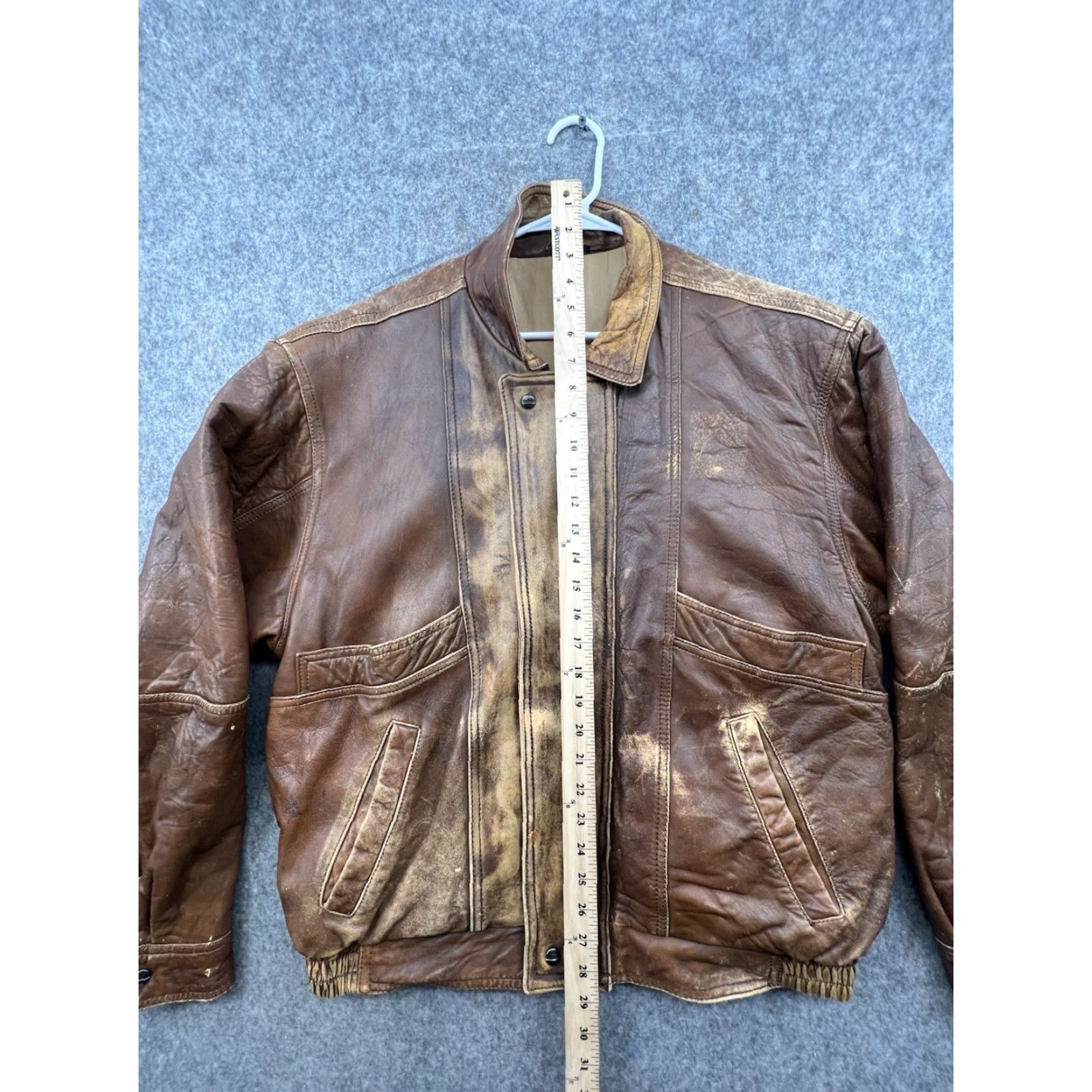 Vintage VINTAGE Mirage Bomber Jacket Mens Brown Leather Mid-Length 42 Full Zip Pockets Size US XS / EU 42 / 0 - 3 Thumbnail