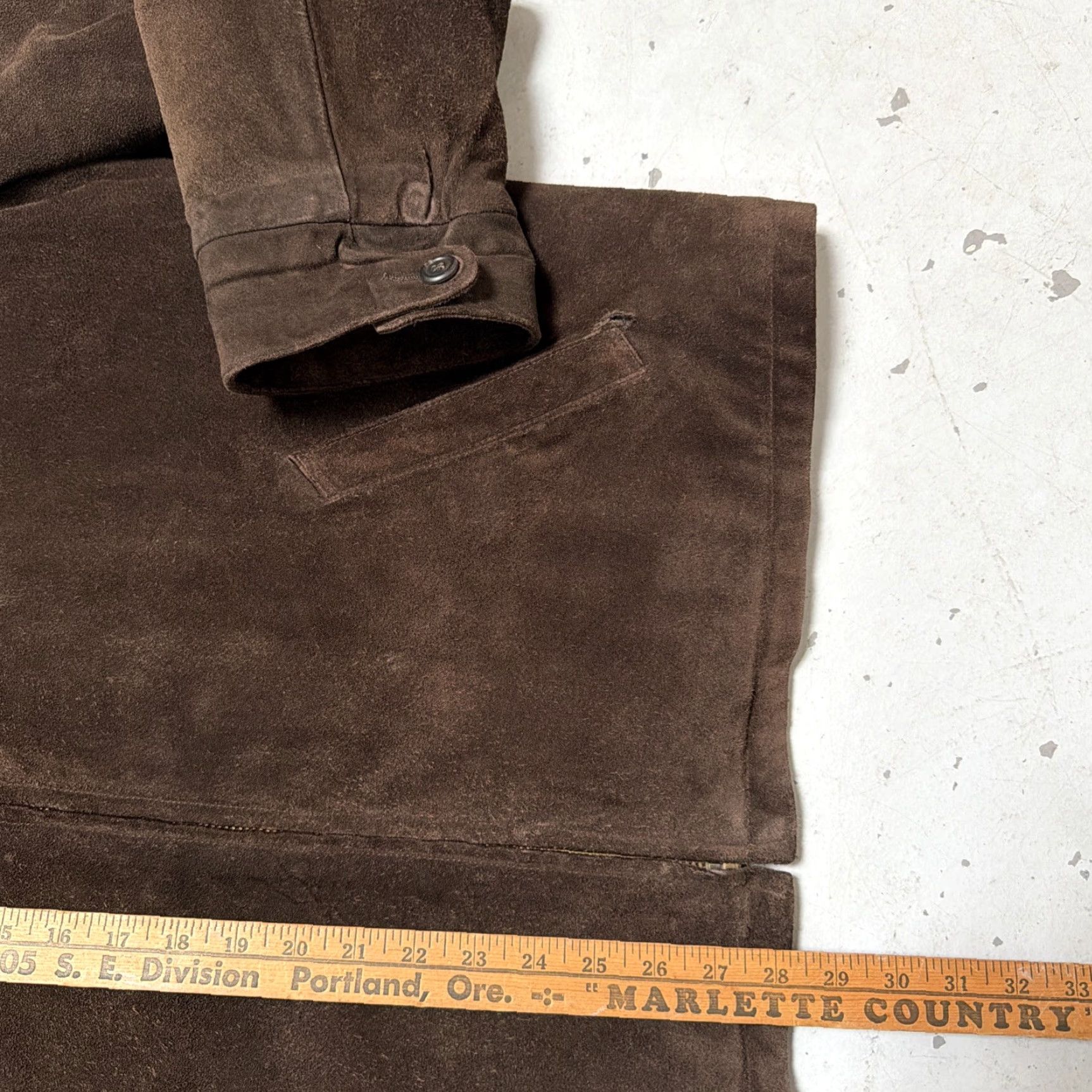 Vintage VINTAGE Polo Sport Ralph Lauren Suede Leather Bomber Jacket XL Men Brown Leather Lined 90s Workwear Patina Distressed Designer Casual Shirt? Size US XL / EU 56 / 4 - 4 Thumbnail