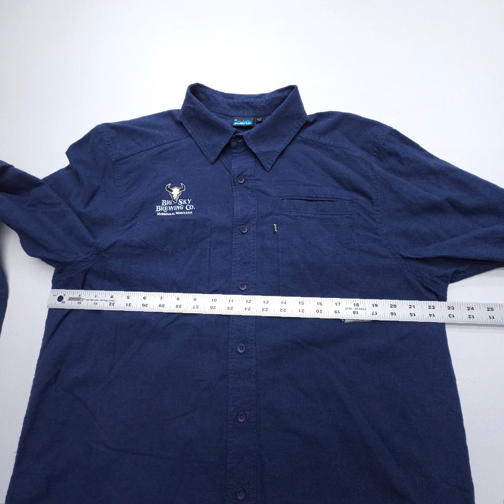 KAVU Kavu Long Sleeve Shirt Mens XL Blue Flannel Button-Up Casual Cotton Blend Size US XL / EU 56 / 4 - 7 Thumbnail