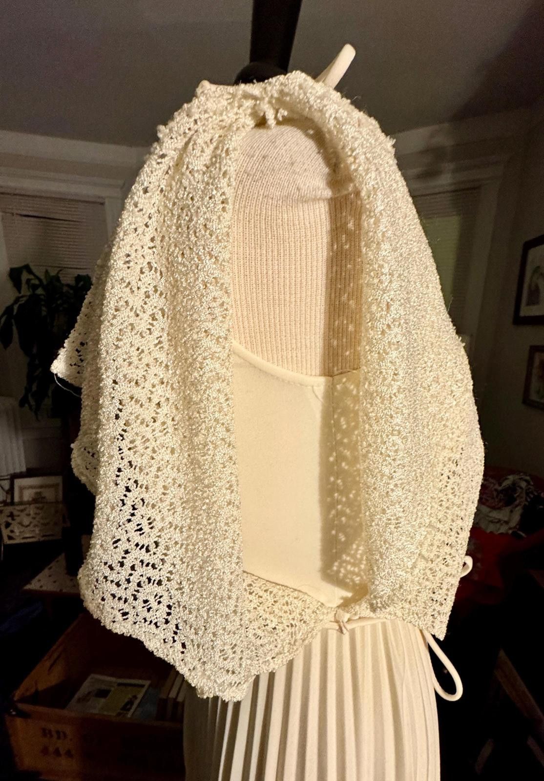 Designer 1970s Vintage Cream Pleated Retro Boho style VTG Dress Size M / US 6-8 / IT 42-44 - 7 Thumbnail