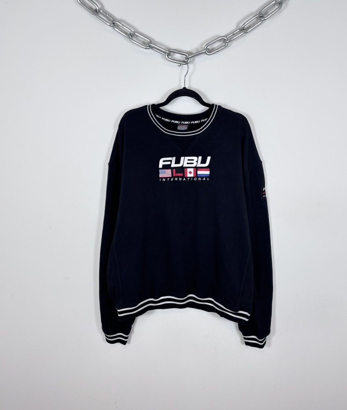 Fubu Fubu International Big Embroidered Logo Black Sweatshirt Size US XL / EU 56 / 4 - 1 Thumbnail