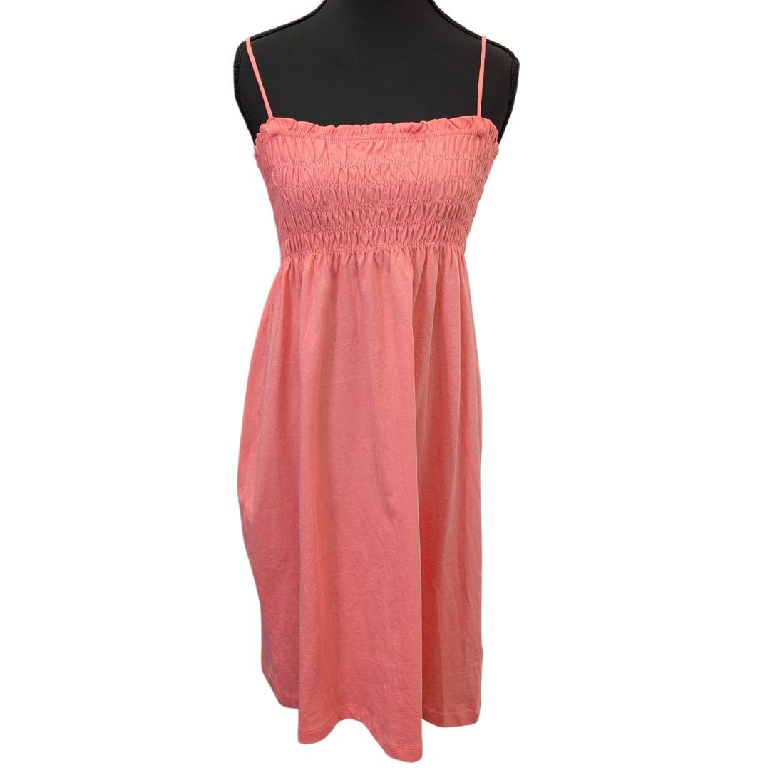 H&M H&M Label of Graded Goods Coral Pink Knee-Length Sundress Size L / US 10 / IT 46 - 1 Thumbnail