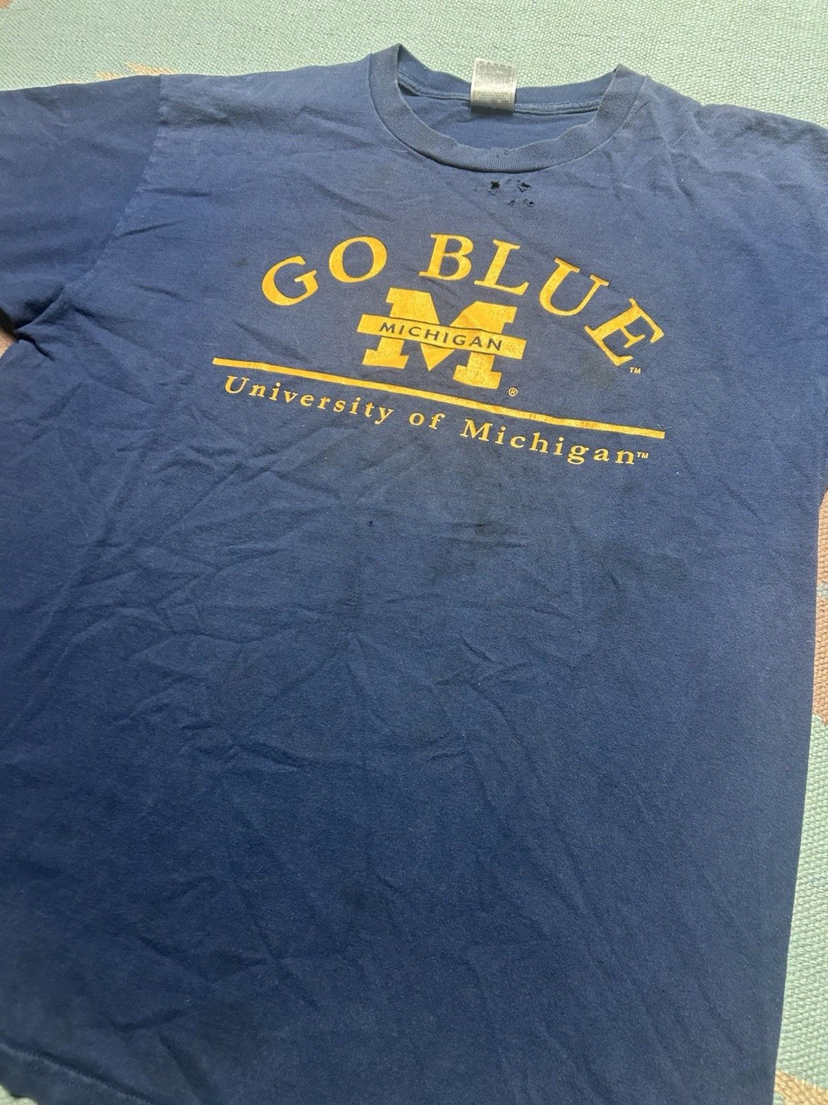 Vintage Vintage t shirt university of Michigan wolverines go blue XL Size US XL / EU 56 / 4 - 2 Thumbnail