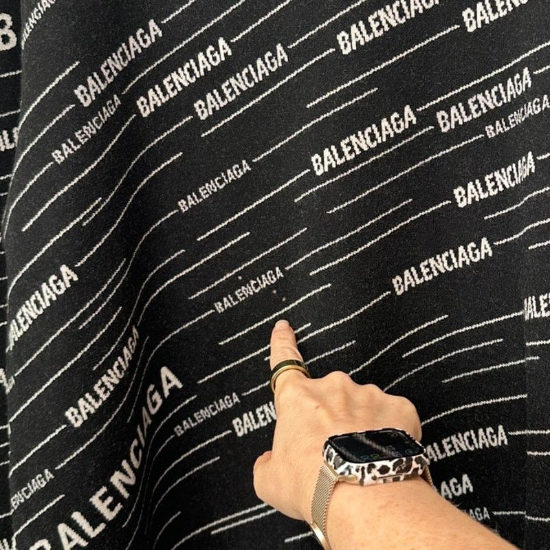 Balenciaga NWT Balenciaga Logo Intarsia Wool-Blend Sweater Black Men's Size US XL / EU 56 / 4 - 6 Thumbnail