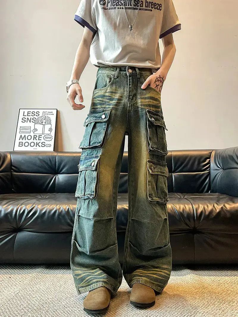 Japanese Brand Loose Hip Hop Wide Leg Pocket Jeans Size US 32 / EU 48 - 6 Thumbnail