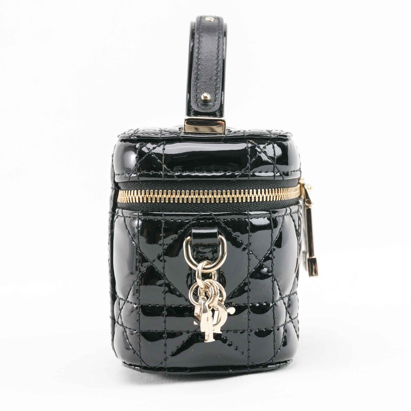 CHRISTIAN DIOR Lambskin Cannage Micro Lady Dior Vanity Case