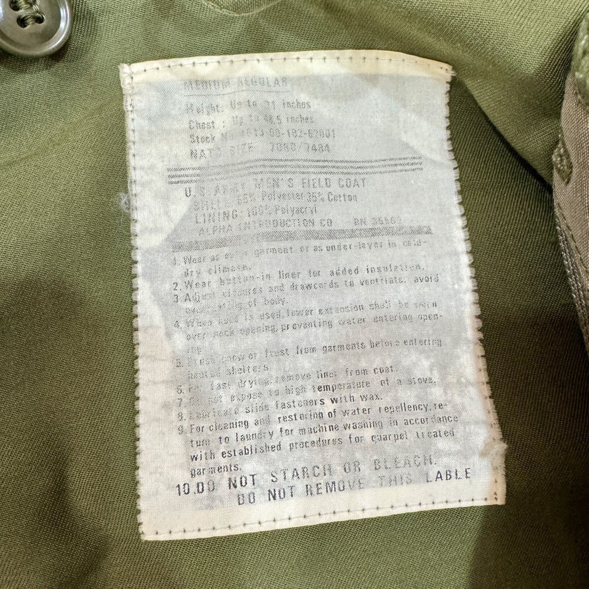 Vintage Vintage M-65 US Army Field Coat Liner M size Size US M / EU 48-50 / 2 - 15 Thumbnail