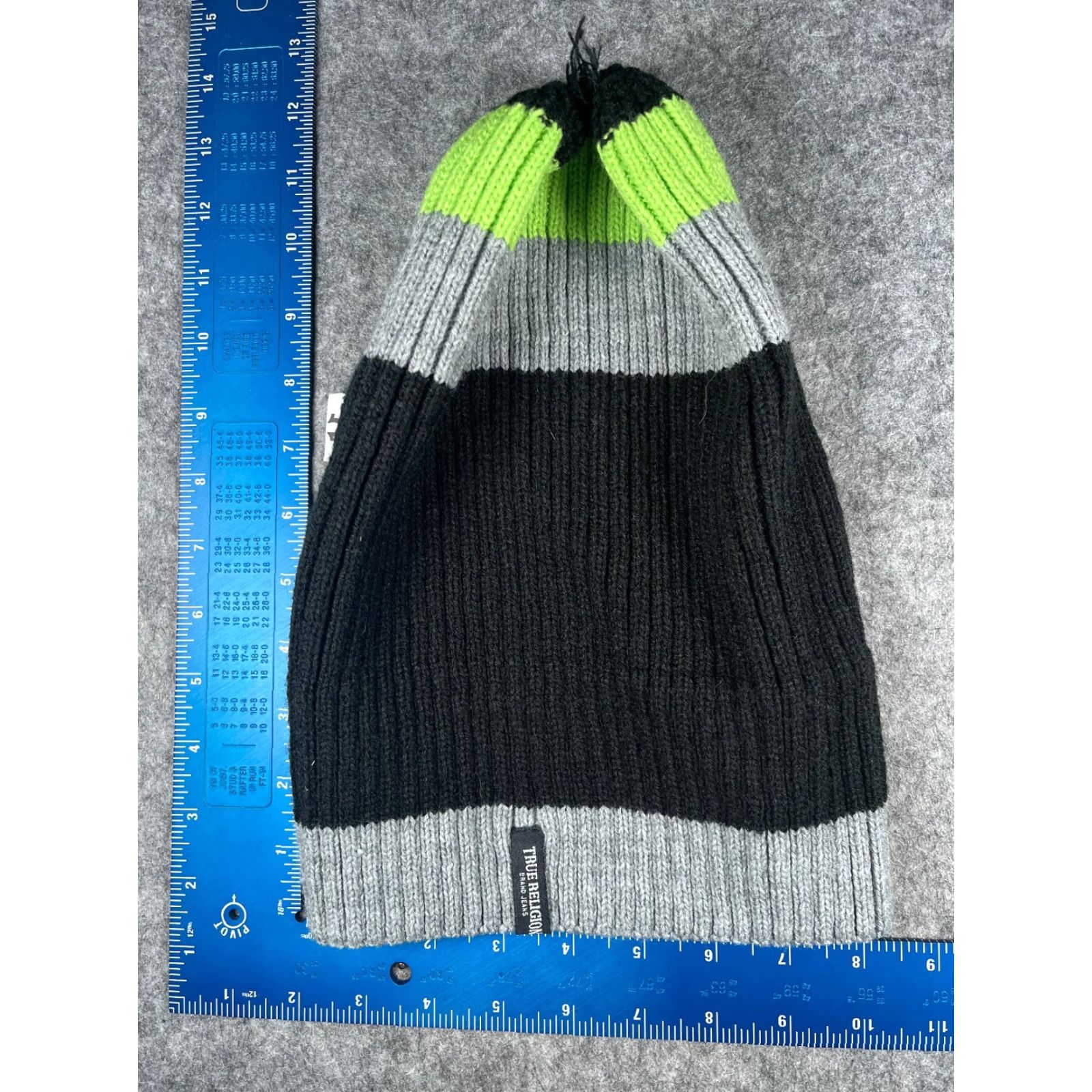 True Religion True Religion Beanie Toque One Size Adult Black Knit Striped Acrylic Hat Beanie Mens Womens Unisex Accessories Size ONE SIZE - 5 Thumbnail
