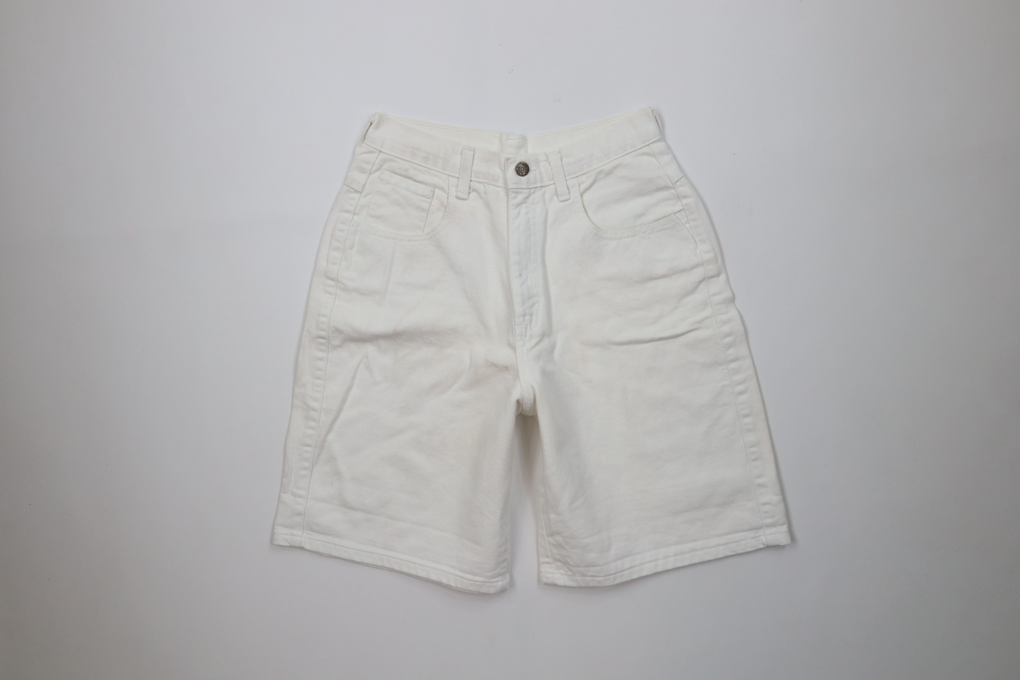 Vintage Vintage 90s Streetwear Relaxed Fit Denim Shorts White USA Size 27" / US 4 / IT 40 - 1 Thumbnail