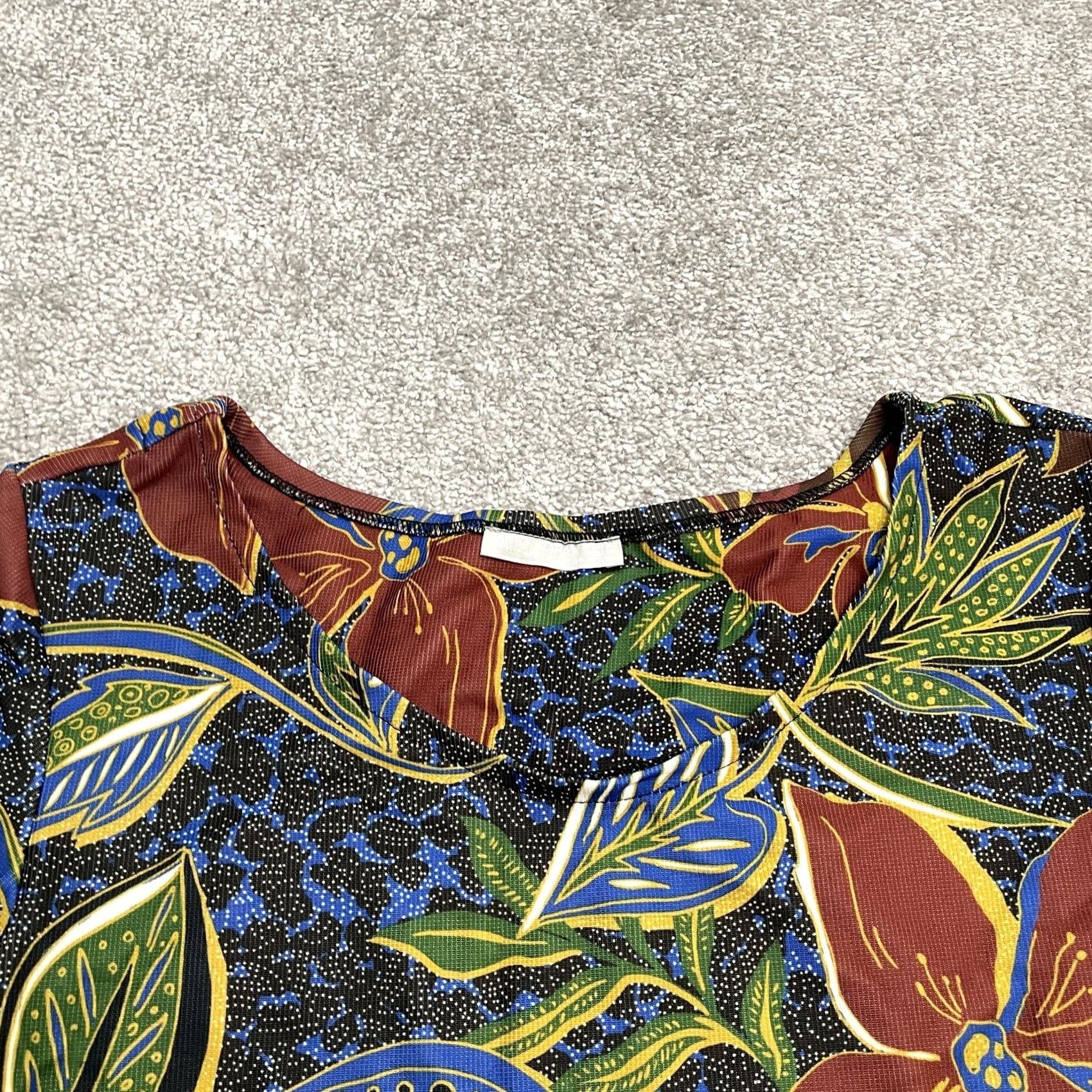 Zara Zara Blouse Womens Medium Multicolor Floral Round Neck Short Sleeve Casual Bohemian Tropical Regular Shopwear 60s? Size M / US 6-8 / IT 42-44 - 3 Thumbnail