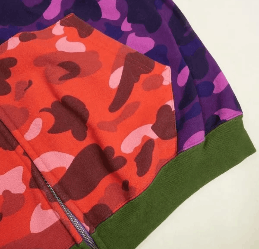 Bape Bape Vintage mid 2000s crazy camo full zip hoodie Size US L / EU 52-54 / 3 - 9 Thumbnail