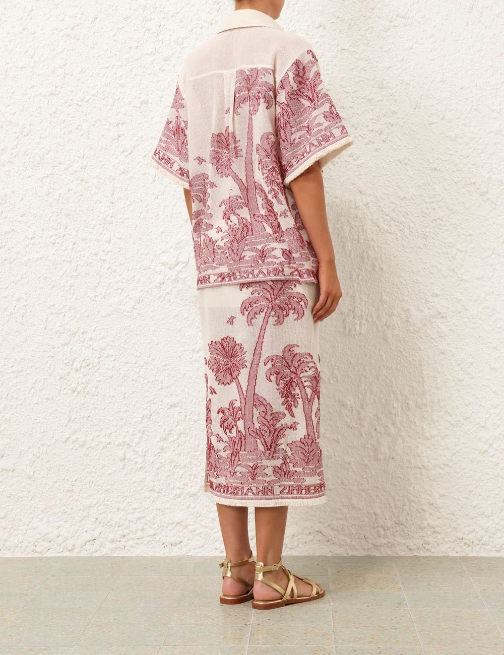 Zimmermann oc11z0525 Ottie Palm Cotton Midi Skirt in Multicolor Size 26" / US 2 / IT 38 - 5 Thumbnail