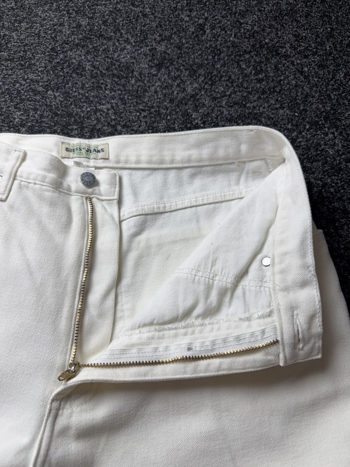 Guess Vintage Retro USA Guess Jeans White Straight Leg Denim Y2K Size US 32 / EU 48 - 13 Thumbnail