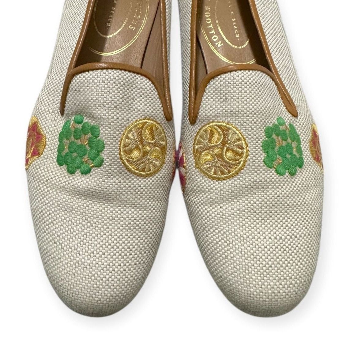 Stubbs & Wootton Stubbs & Wootton Embroidered Flax Straw Loafers Size 7 Size US 7 / IT 37 - 11 Thumbnail