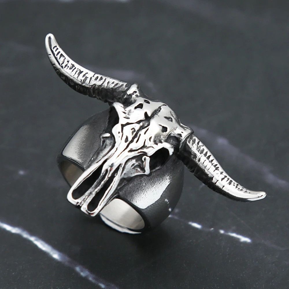 Other Retro Bull Skull Ring Size ONE SIZE - 6 Thumbnail