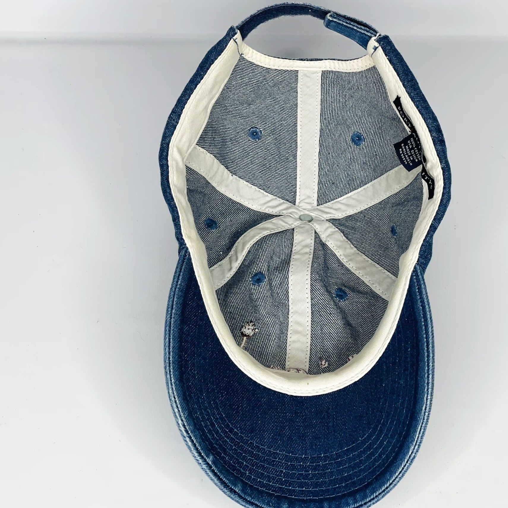 Port Authority Port Authority Denim Strapback Baseball Cap Lions Adjustable Unisex Adults Blue Cotton Denim 90s Outdoor Animals Cowboy Casual Travel Workwear Cap Size ONE SIZE - 7 Thumbnail