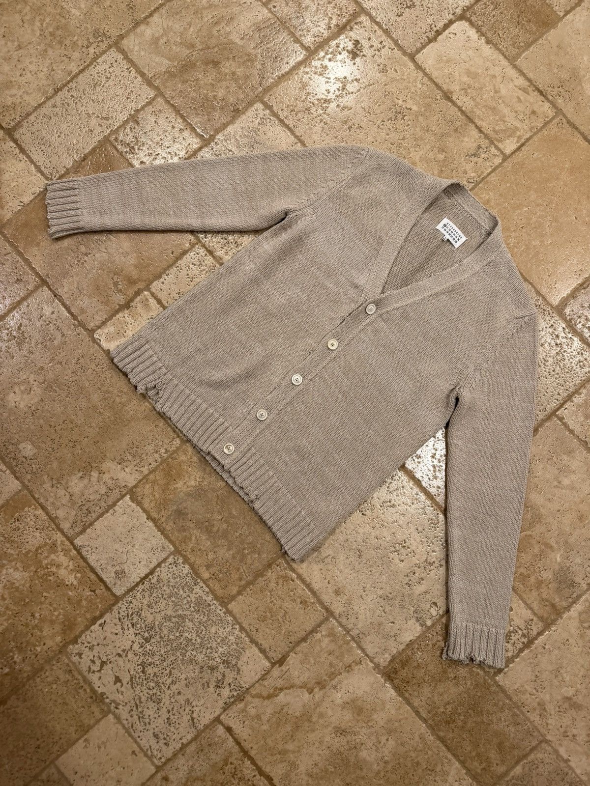 Maison Margiela Maison Margiela SS22 Ditressed Neutrals Cardigan Sweater Size US S / EU 44-46 / 1 - 4 Thumbnail
