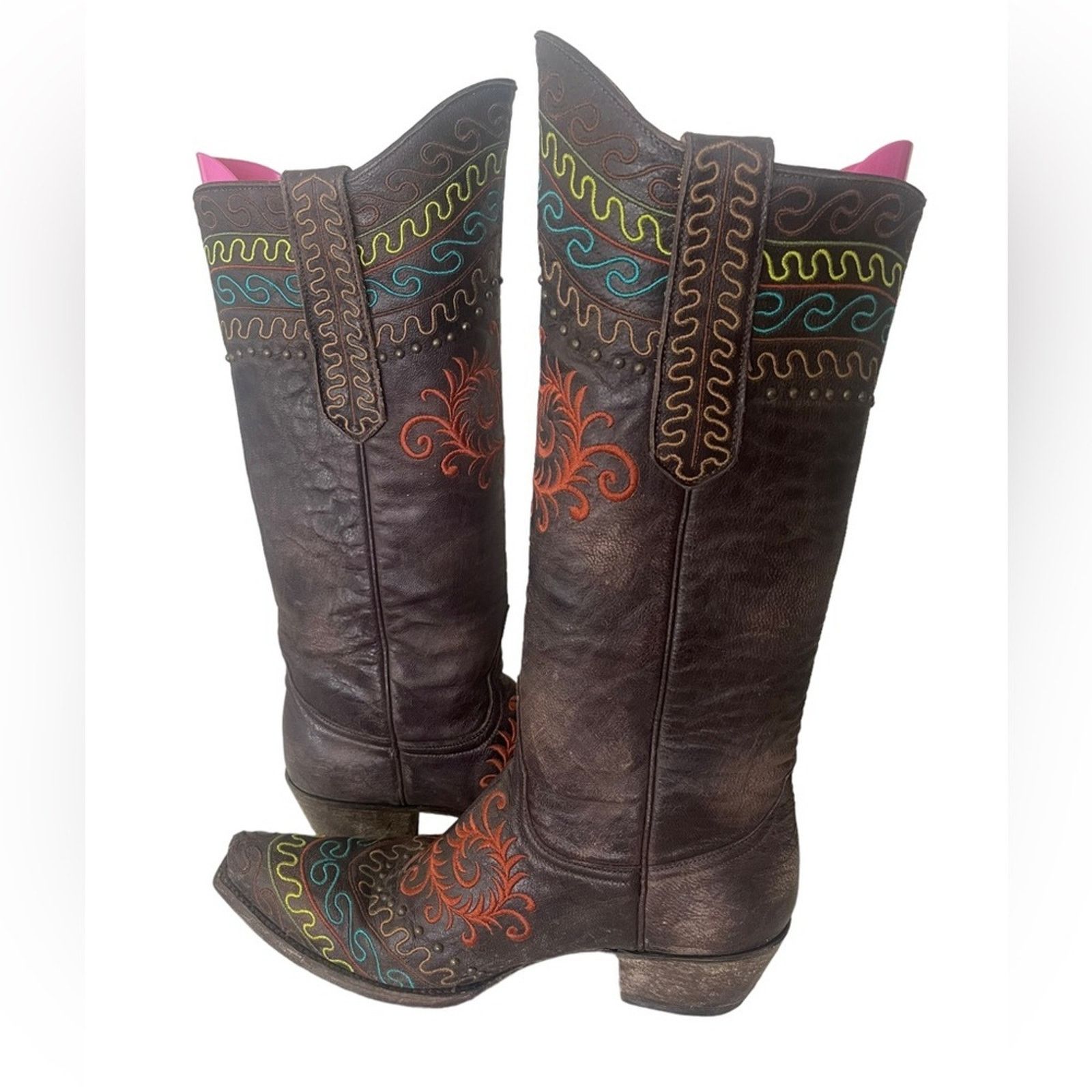 Old Gringo Old Gringo Zarape Chocolate Colorful Stitched Boots sz 7.5 B Size US 7.5 / IT 37.5 - 5 Thumbnail