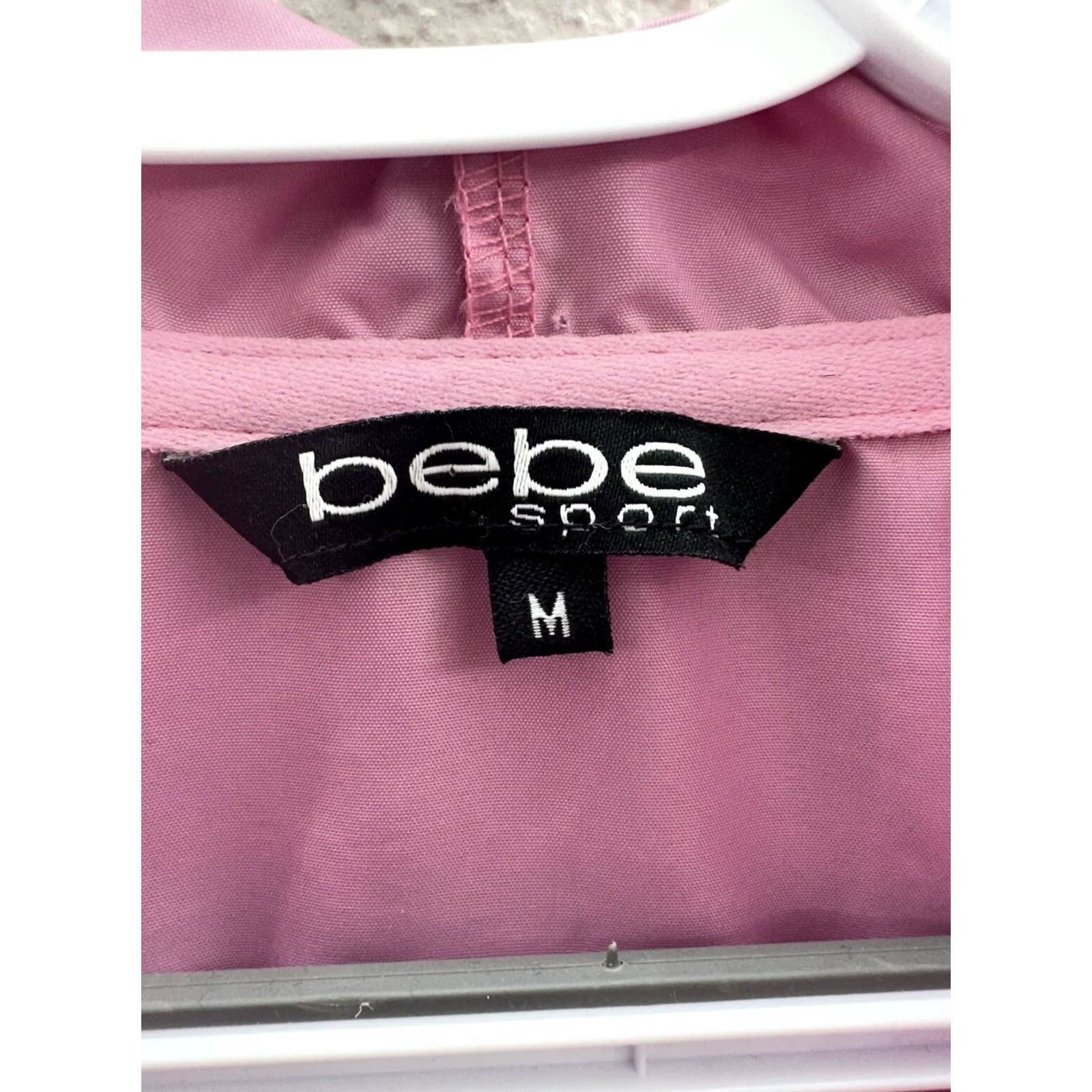 Bebe Bebe Womens Jacket Medium Pink Colorblock Zip Up Hooded Windbreaker Jacket Womens Windbreaker Zip Hooded Pink Colorblock M Size M / US 6-8 / IT 42-44 - 5 Thumbnail