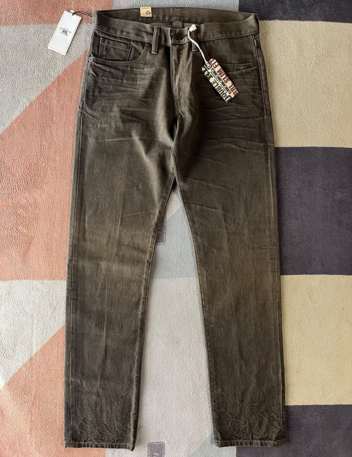 RRL Ralph Lauren RRL Ralph Lauren Double RL Mud Dyed Brown Jeans K22 Size US 32 / EU 48 - 1 Thumbnail
