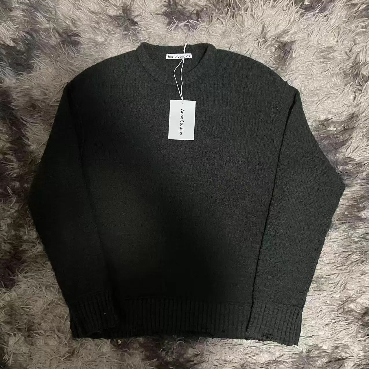 Acne Studios Acne 25SS Solid Worn Drop Shoulder Oversized Knit Green M Size US M / EU 48-50 / 2 - 1 Thumbnail