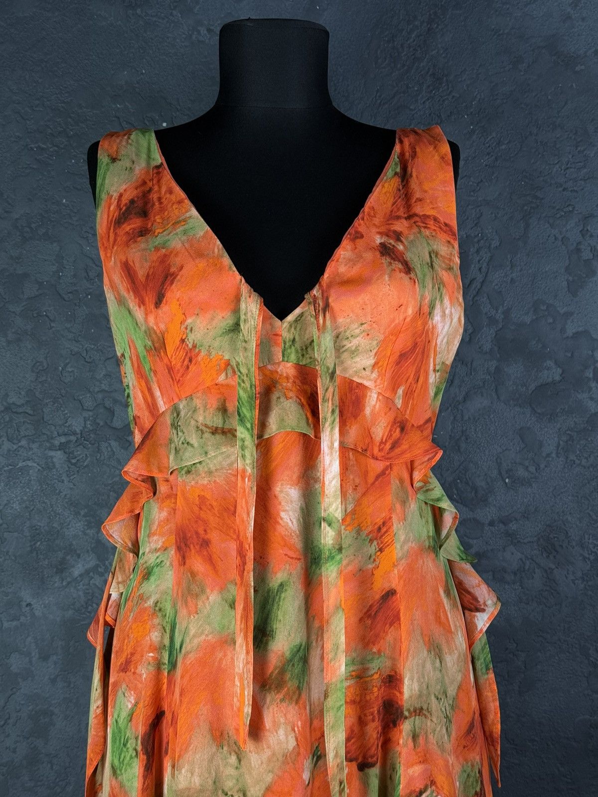 Max Mara Max Mara Studio Silk Midi Dress Floral Print Size XL / US 12-14 / IT 48-50 - 5 Thumbnail