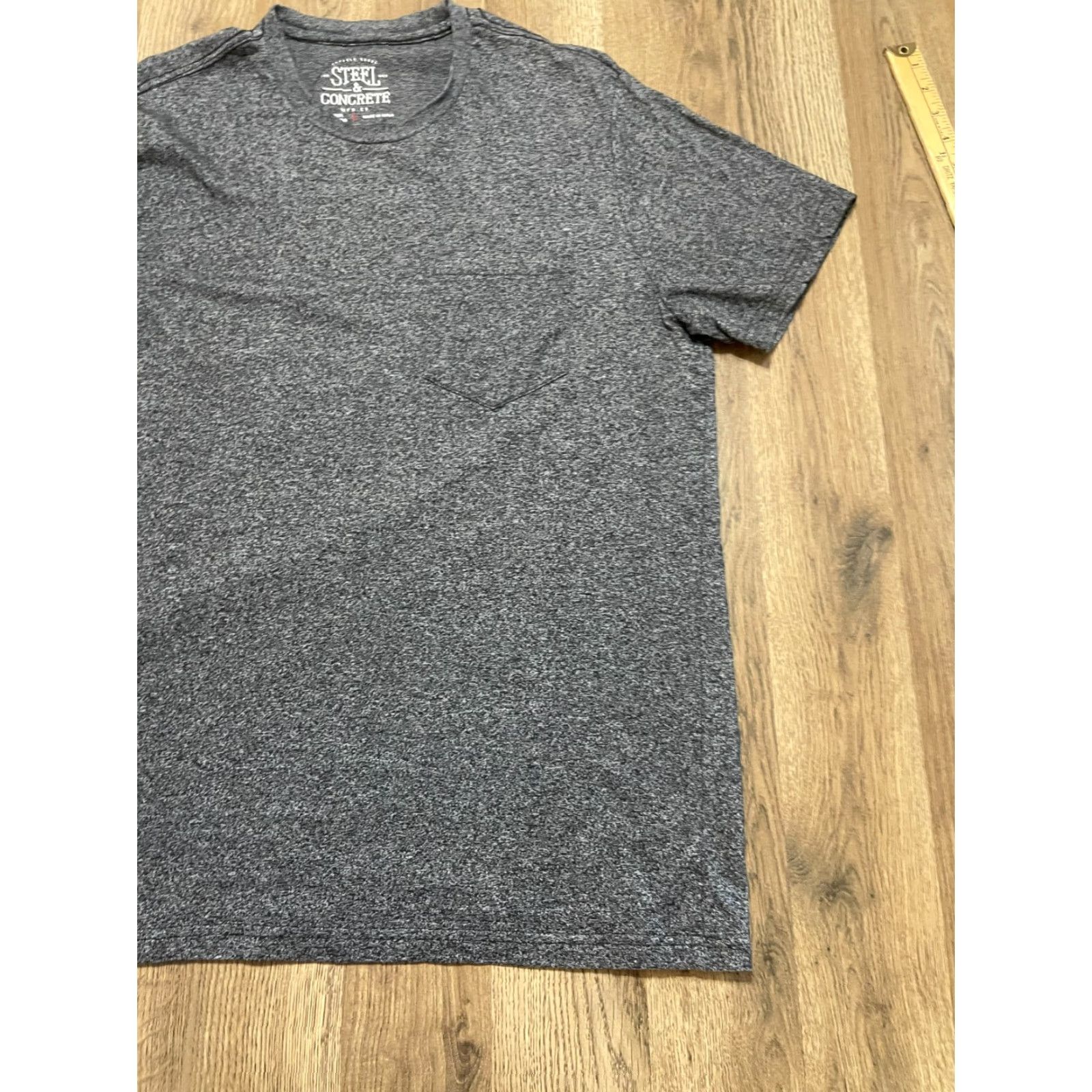 Vintage Steel & Concrete Shirt Men L Gray Pocket Round Neck T-Shirt, Short Sleeve, Solid, Regular Fit, Casual Gift Size US L / EU 52-54 / 3 - 4 Thumbnail