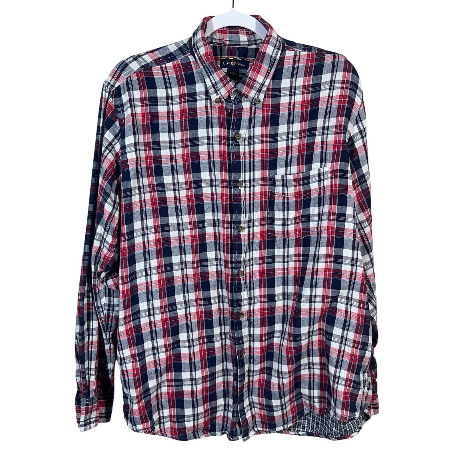 Club Room Club Room Men’s Large Check Shirt | Casual Button Down Size US L / EU 52-54 / 3 - 1 Thumbnail