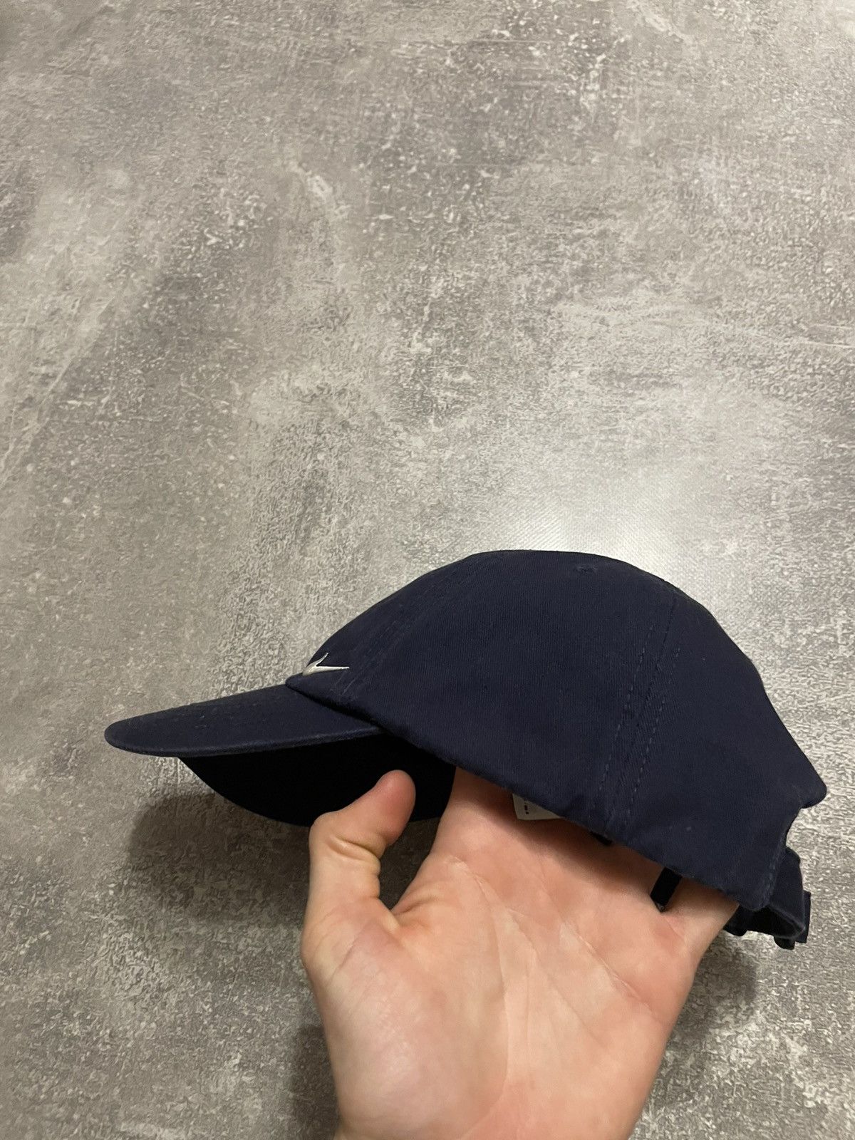 Nike × Vintage Vintage Nike Swoosh Logo Navy Blue Cap Hat Y2K Size ONE SIZE - 6 Thumbnail