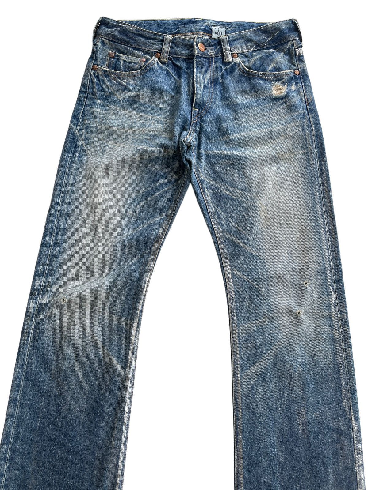 Japanese Brand Rivet & Blue Japanese Distressed Paint Splatter Jeans Size US 29 - 7 Thumbnail