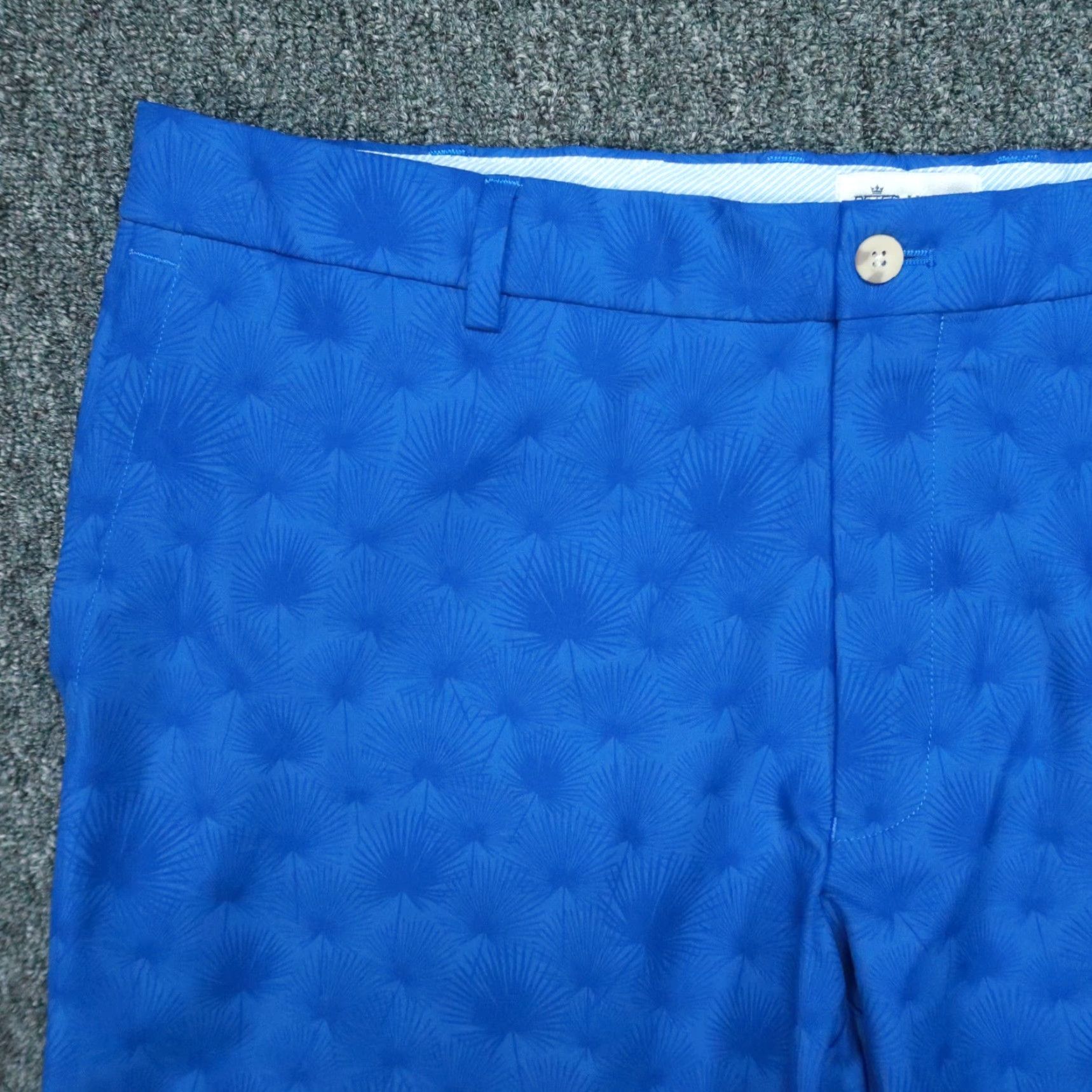 Peter Millar Peter Millar Shorts Mens 38 Blue Carrboro Fan Palm Twill Performance Chino Size US 38 / EU 54 - 2 Thumbnail