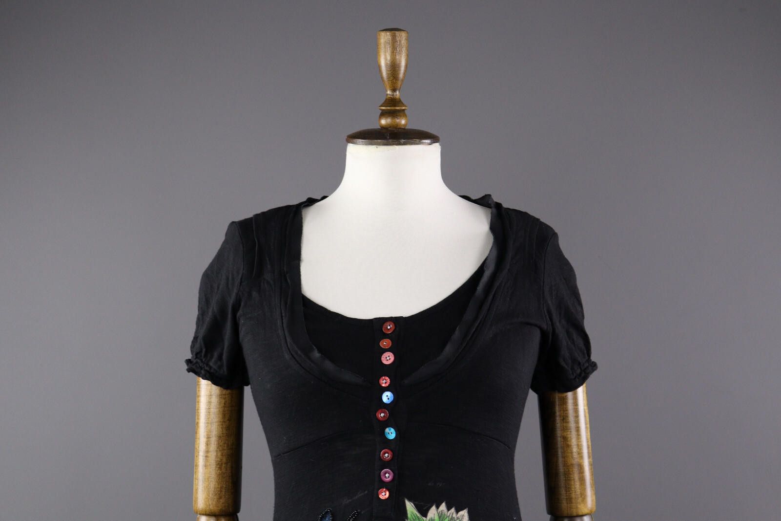 Desigual Desigual Black Floral Casual Summer Mini Dress Size XS Size XS / US 0-2 / IT 36-38 - 2 Thumbnail